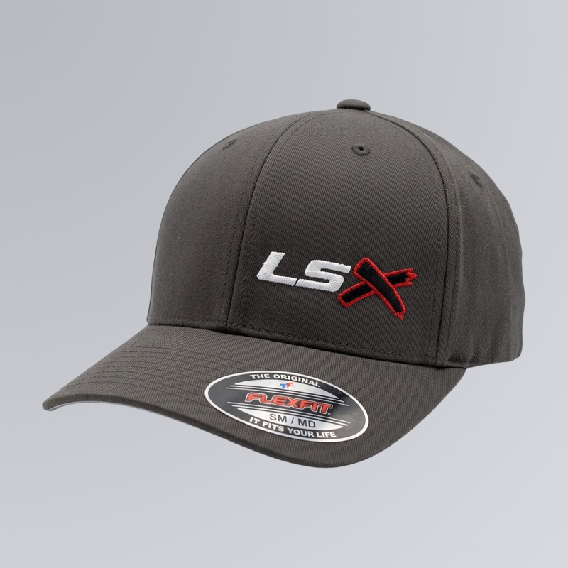 15 LSX HAT FLEXFIT -CHARCOAL (White/Black/Red) - Image 1