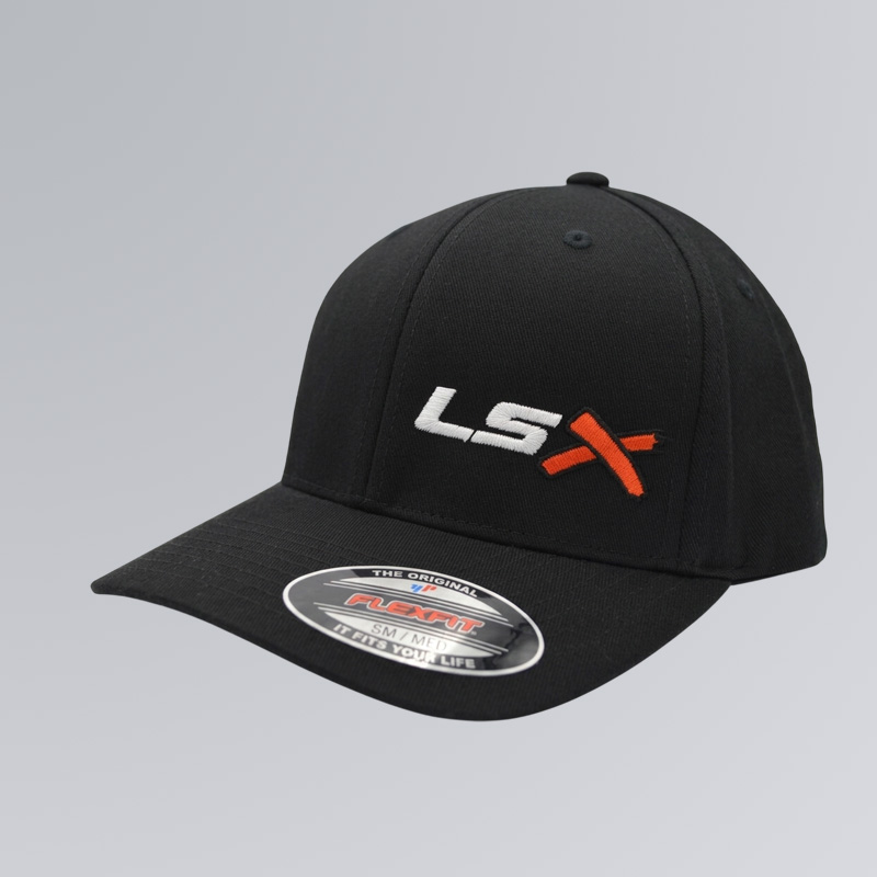 3 LSX HAT FLEXFIT -BLACK (White/Orange/Black) - Image 1